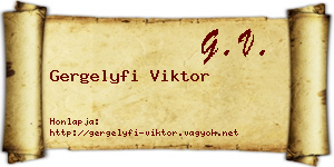 Gergelyfi Viktor névjegykártya